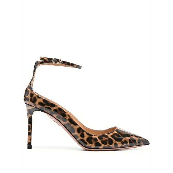 アクアズーラ レディース パンプス シューズ Mid-heel leopard-print pumps Brown