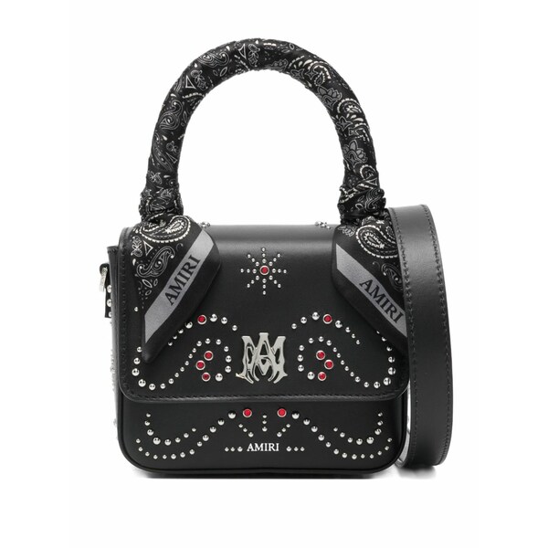 アミリ レディース ハンドバック 御徒面子 Micro ma stud tote bag Black
