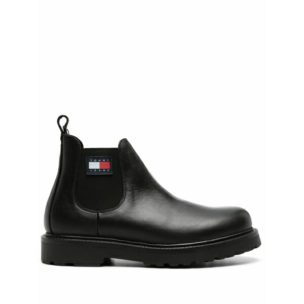トミーヒルフィガー メンズ ブーツ シューズ Leather chelsea boots Black