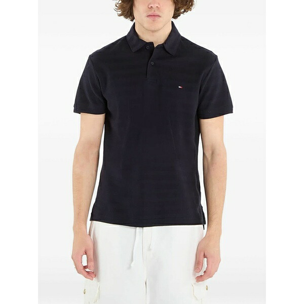 トミー ヒルフィガー メンズ スポーツシャツ トップス Logo-detail polo shirt Blue