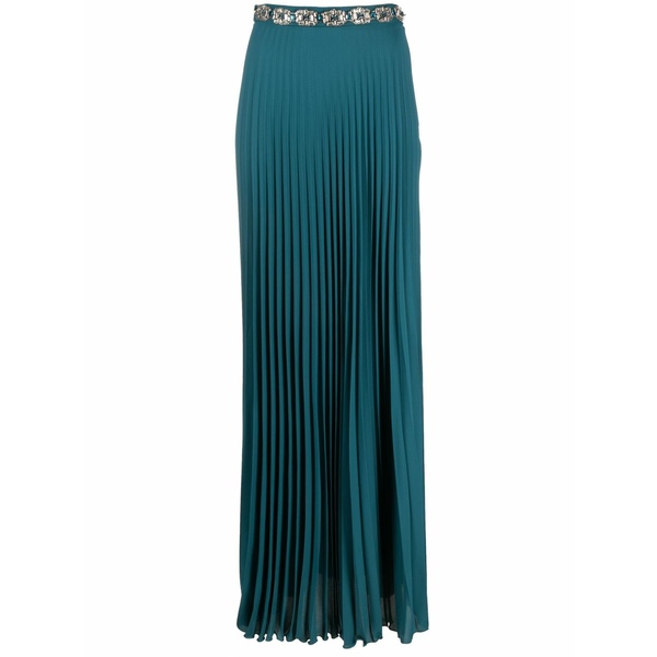 エリザベスフランキ レディース スコート ボトムス Crystal-embellished pleated georgette skirt Blue