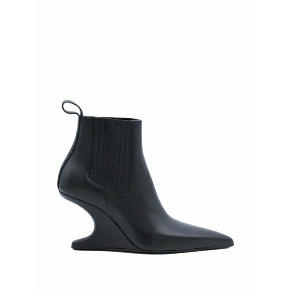 リックオウエンス レディース ブーツ シューズ Sculpted-heel pull-tab boots Black