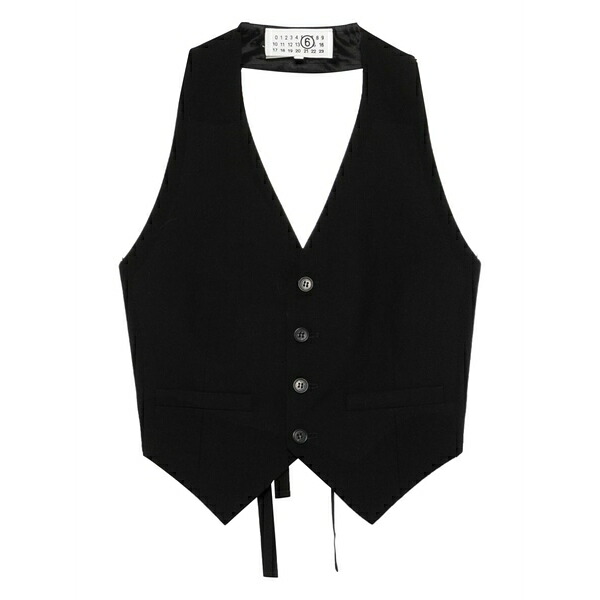 マルタンマルジェラ レディース 厚地の外套 アウター Buttoned waistcoat Black