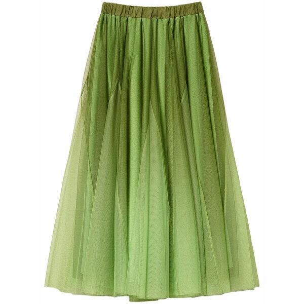 ツイン書き割り レディース スコート ボトムス Fadeout-printed tulle skirt Green