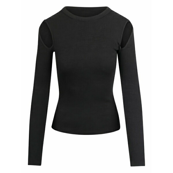 アゴルド レディース プルオーバー トップス Cut-out ribbed long-sleeve top Grey