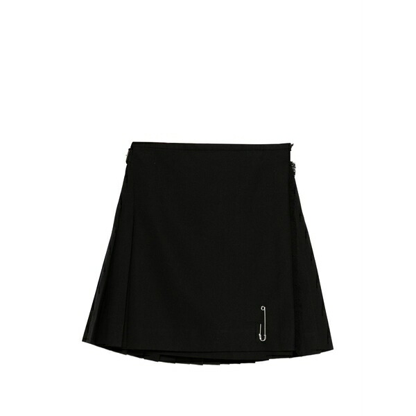 ルキルト レディース スコート ボトムス Safety-pin pleated mini skirt Black