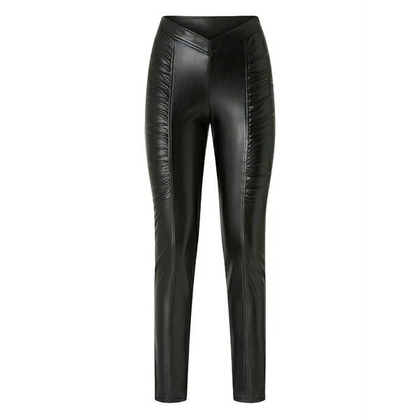 ピンコ レディース 心地よいズボン下 ボトムス V-waist gathered trousers Black