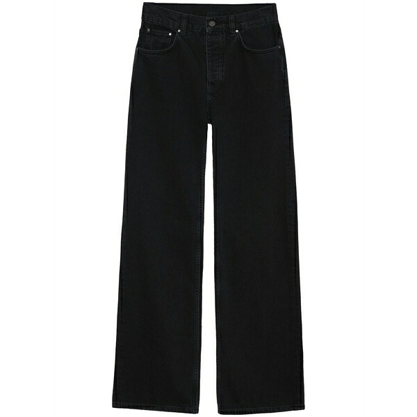 アニービン レディース ジーンズズボン下 ボトムス Hugh logo-patch wide-leg jeans Black