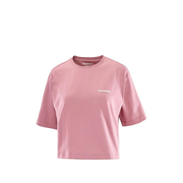 サロモン レディース ティーシャツ トップス Logo-print t-shirt Pink