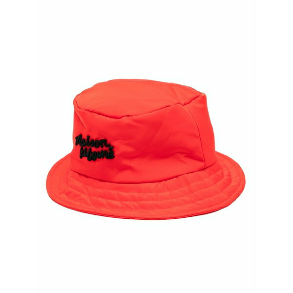 住み家 稲荷 レディース 鳥打ち帽 付属物 Logo-embroidered bucket hat Red