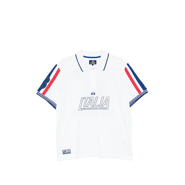ラ マルティーナ メンズ スポーツシャツ トップス Logo-print striped polo shirt White