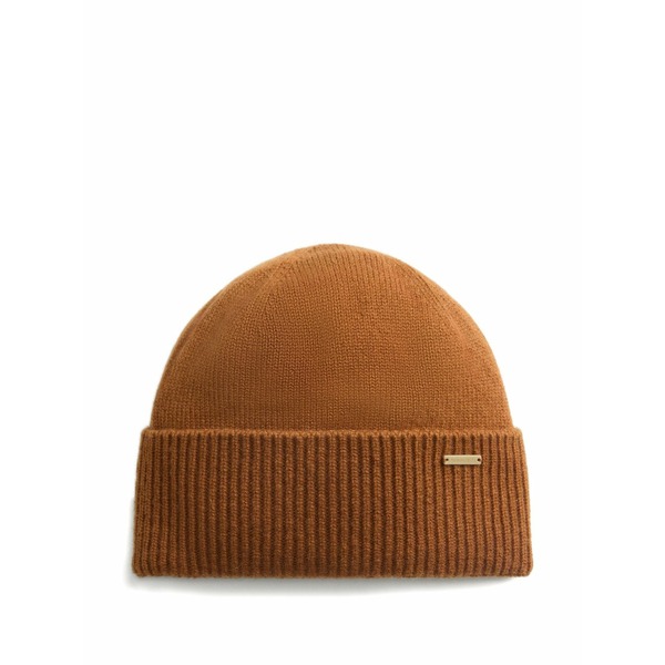 羊毛 一財産 レディース 鳥打ち帽 付属物 Ribbed cashmere beanie Brown