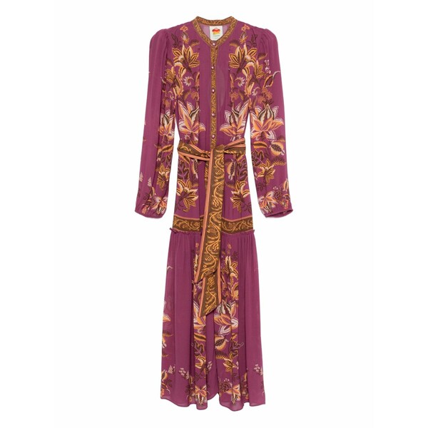 耕園 リオ レディース 衣裳 トップス Maxi pink delicate chintz belted dress Pink