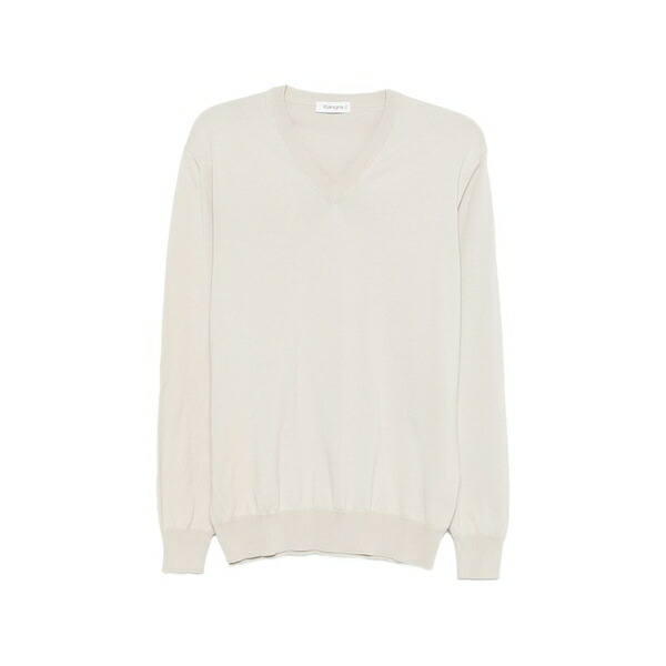 カングラ  メンズ 編み物\u0026ティーシャツ アウター V-neck sweater Neutrals