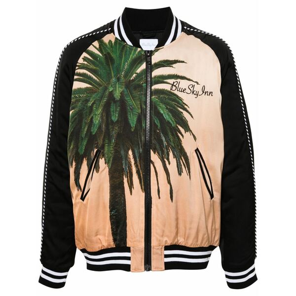 青碧 天の原 はたご屋 メンズ 上衣＆上衣 アウター Graphic-print bomber jacket Black