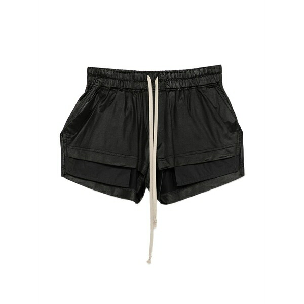リックオウエンス レディース 心地よいズボン下 ボトムス Drawstring layered shorts Black
