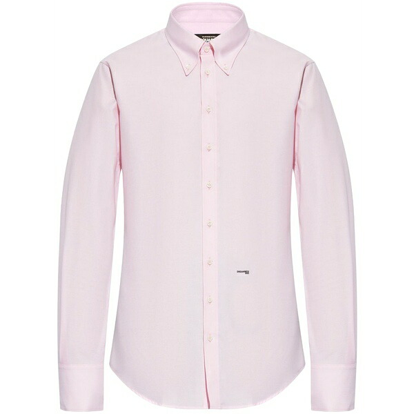 ディースクエアード メンズ ティーシャツ トップス Logo-embroidered shirt   Pink