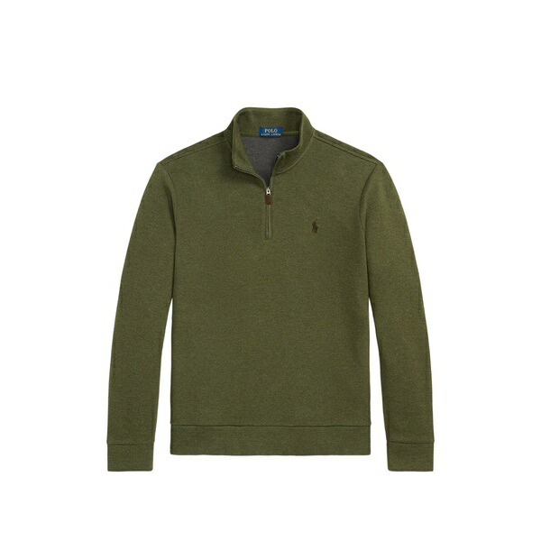 ラルフローレン メンズ 編み物\u0026プルオーバー アウター Quarter-zip logo-embroidered sweater Green