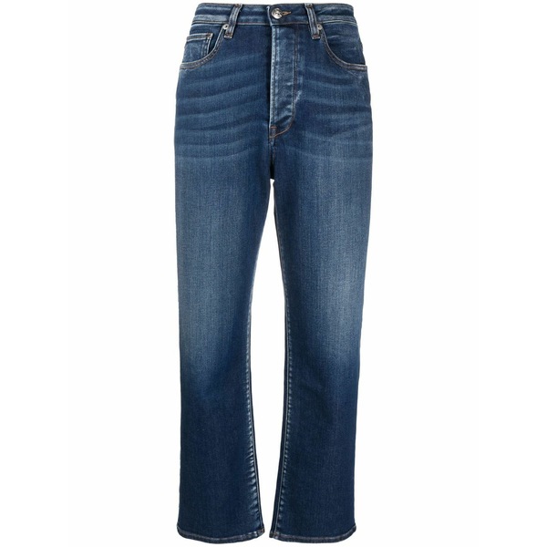 スリーバイワン レディース ジーンズズボン下 ボトムス High-rise straight-leg jeans Blue
