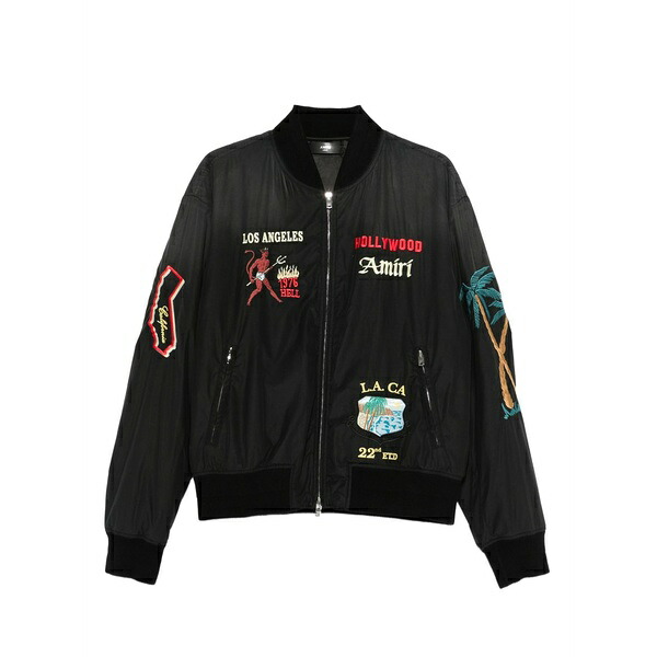 アミリ メンズ 上衣＆上衣 アウター Embellished bomber jacket Black