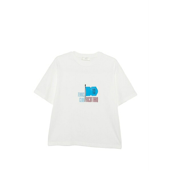 スリーディチ メンズ スポーツシャツ トップス Tennis club graphic-print t-shirt White