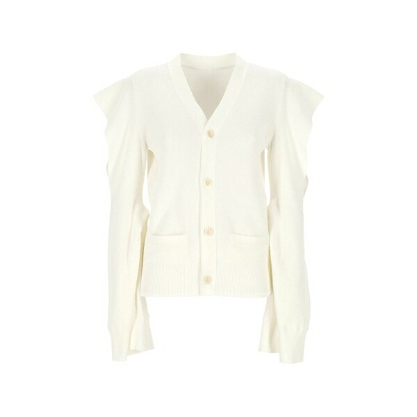 サカイ レディース ジレー アウター Ruffled cardigan White