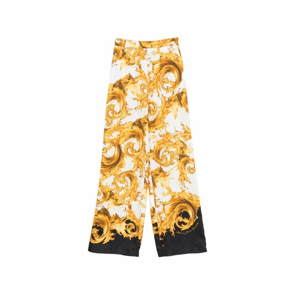 呼びりん探し回る レディース 心地よいズボン下 ボトムス Barocco-print wide-leg trousers White
