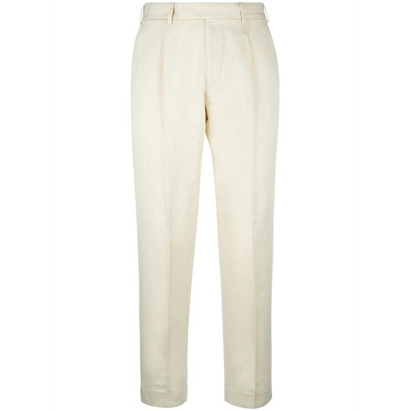 PTトリノ メンズ 心地よいズボン下 ボトムス Pressed-crease tapered trousers  Neutrals