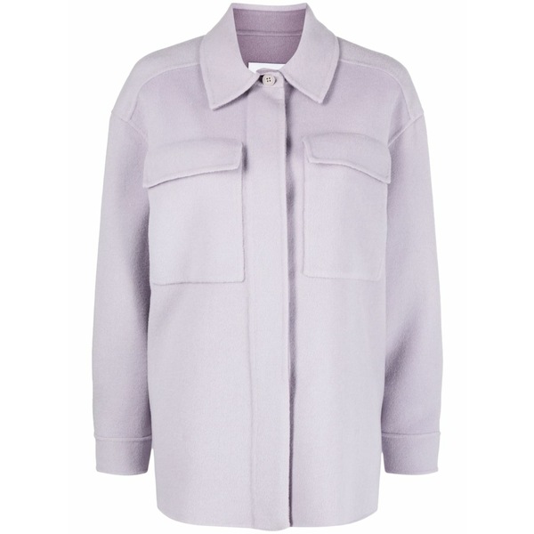 カルバンクライン レディース 上衣＆上衣 アウター Spread-collar wool shirt jacket Purple