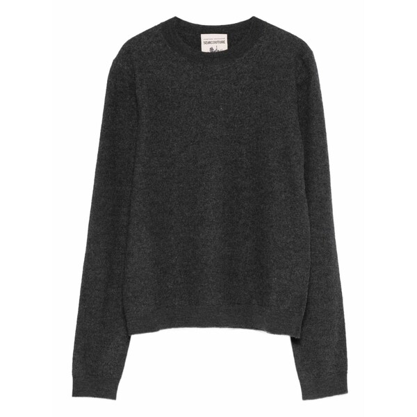 セミクチュール レディース 編み物\u0026プルオーバー アウター Crew-neck sweater Grey