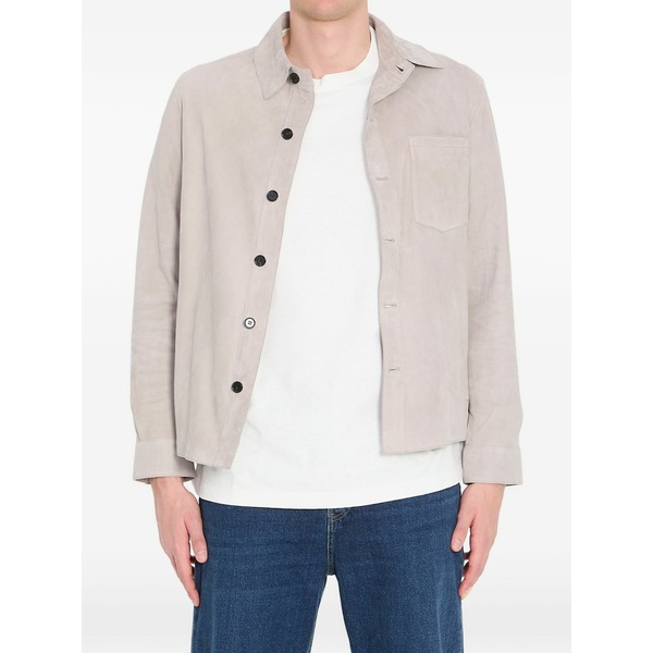 アルマ メンズ プルオーバー トップス Suede buttoned overshirt Neutrals