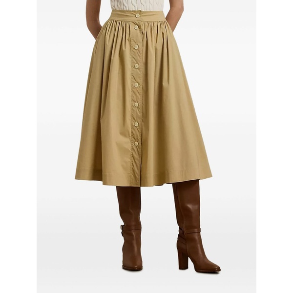 ラルフローレン レディース スコート ボトムス Button-front gathered skirt Neutrals