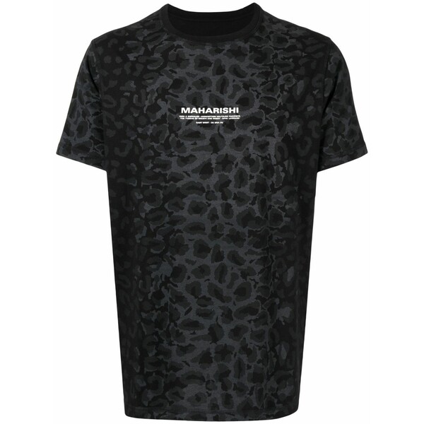 マハリシ メンズ Tシャツ トップス Logo-print organic-cotton t-shirt Black｜asty