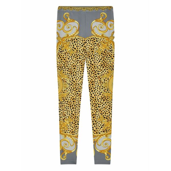ヴェルサーチ レディース レギンス ボトムス Baroque-print leggings Yellow
