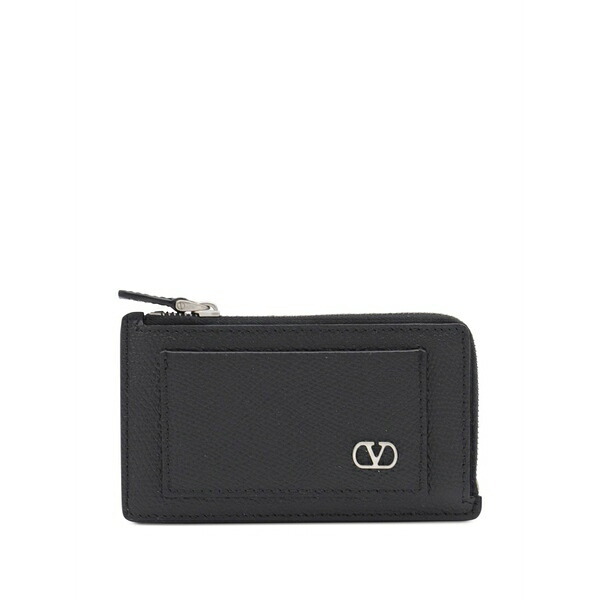 ヴァレンティノ ガラヴァーニ メンズ 金入れ 付属物 Vlogo leather card holder Black