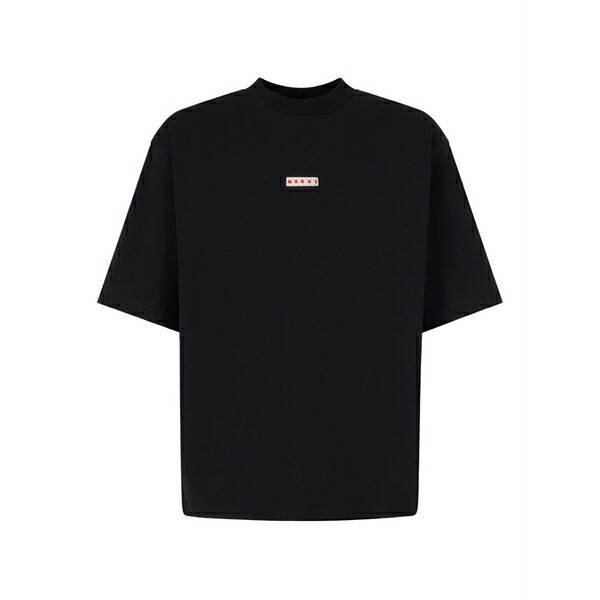 マルニ メンズ プルオーバー トップス Logo-print cotton t-shirt Black