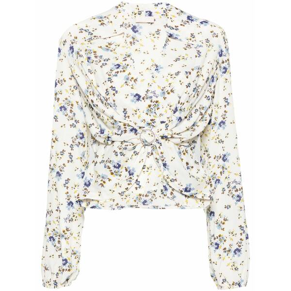 リュージョー レディース ティーシャツ トップス Floral-print crepe blouse Neutrals