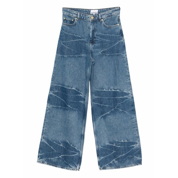 ガニー レディース ジーンズズボン下 ボトムス Logo-patch jeans Blue