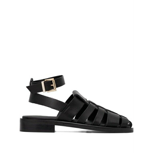 アロハス レディース サンダル シューズ Leather sandals Black