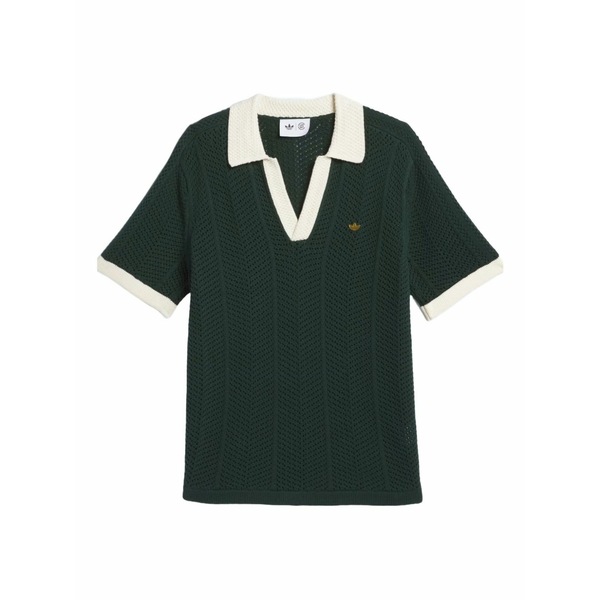 アディダス メンズ スポーツシャツ トップス X clot v-neck short-sleeves polo shirt Green