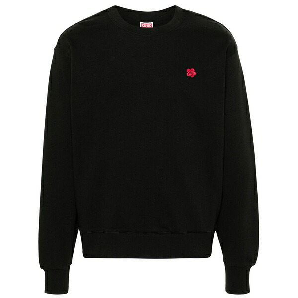 ケンゾー メンズ パーカー・スウェットシャツ アウター Boke flower-patch cotton sweatshirt Black