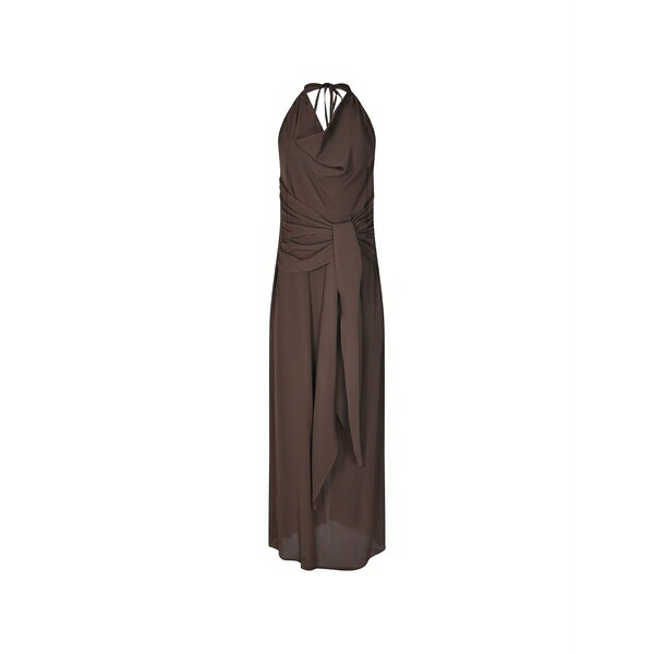 フェデリカ・トシ レディース 衣装 トップス Halterneck maxi dress Brown