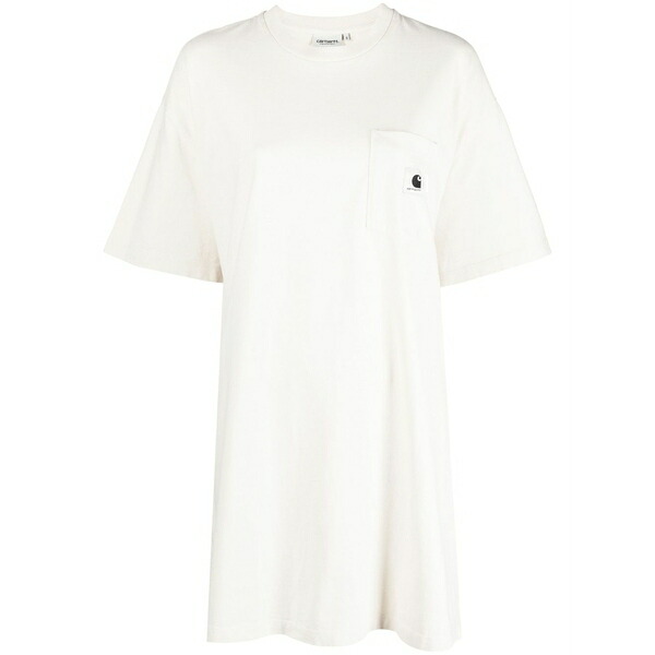 鉄道車両ハート型 レディース ティーシャツ トップス Chest-pocket organic cotton t-shirt Neutrals
