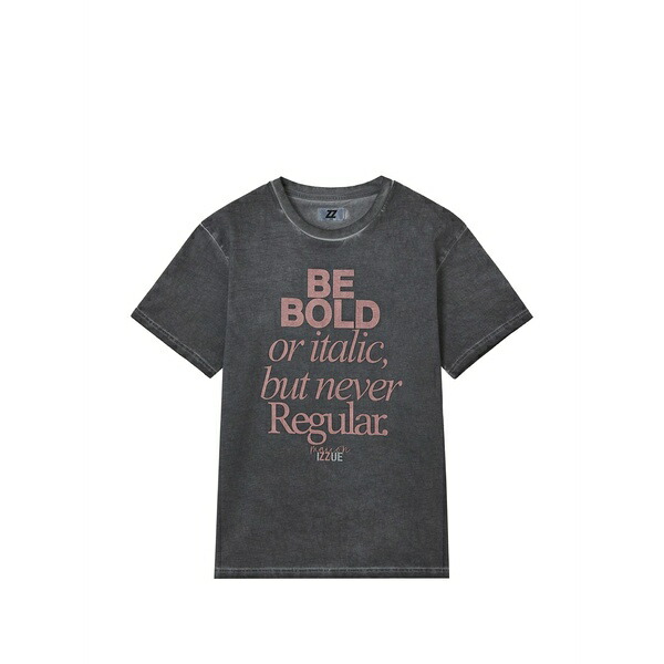 イズエ レディース プルオーバー トップス Lettering-print t-shirt Grey