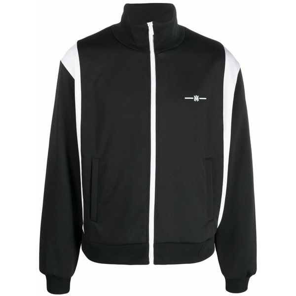 アミリ メンズ パーカー・スウェットシャツ アウター Logo-print zip-up sweatshirt Black