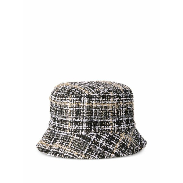 メゾンミッシェル  レディース かぶり笠 添え物 Tweed bucket hat Black