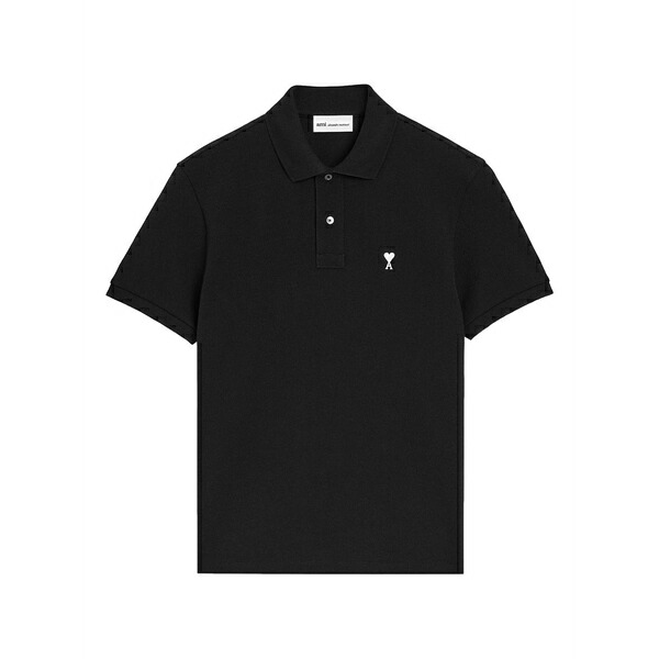意中の女 メンズ スポーツシャツ トップス Ami de coeur logo-embroidered polo shirt Black