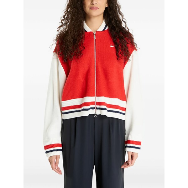 ナイキ レディース ジレー アウター Number zip-up cardigan Red