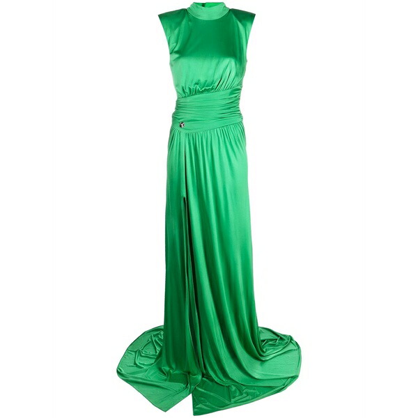 フィリップ飾り気の無い レディース 衣裳 トップス Ruched-detail satin gown Green