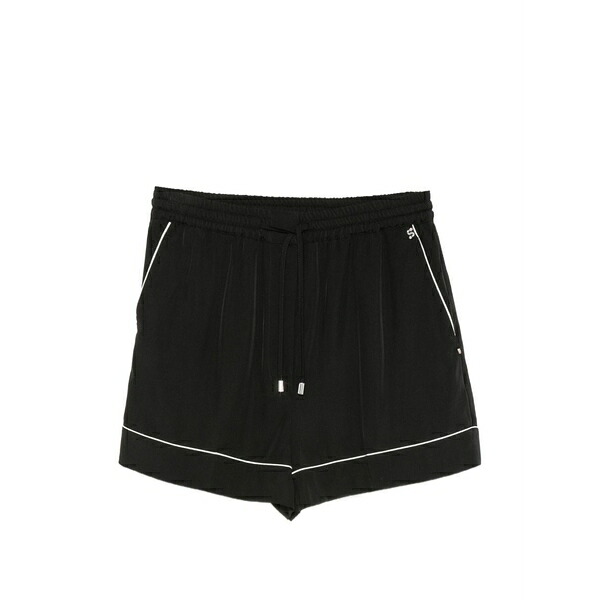 運動競技マックス レディース 心地よいズボン下 ボトムス Piped drawstring shorts Black